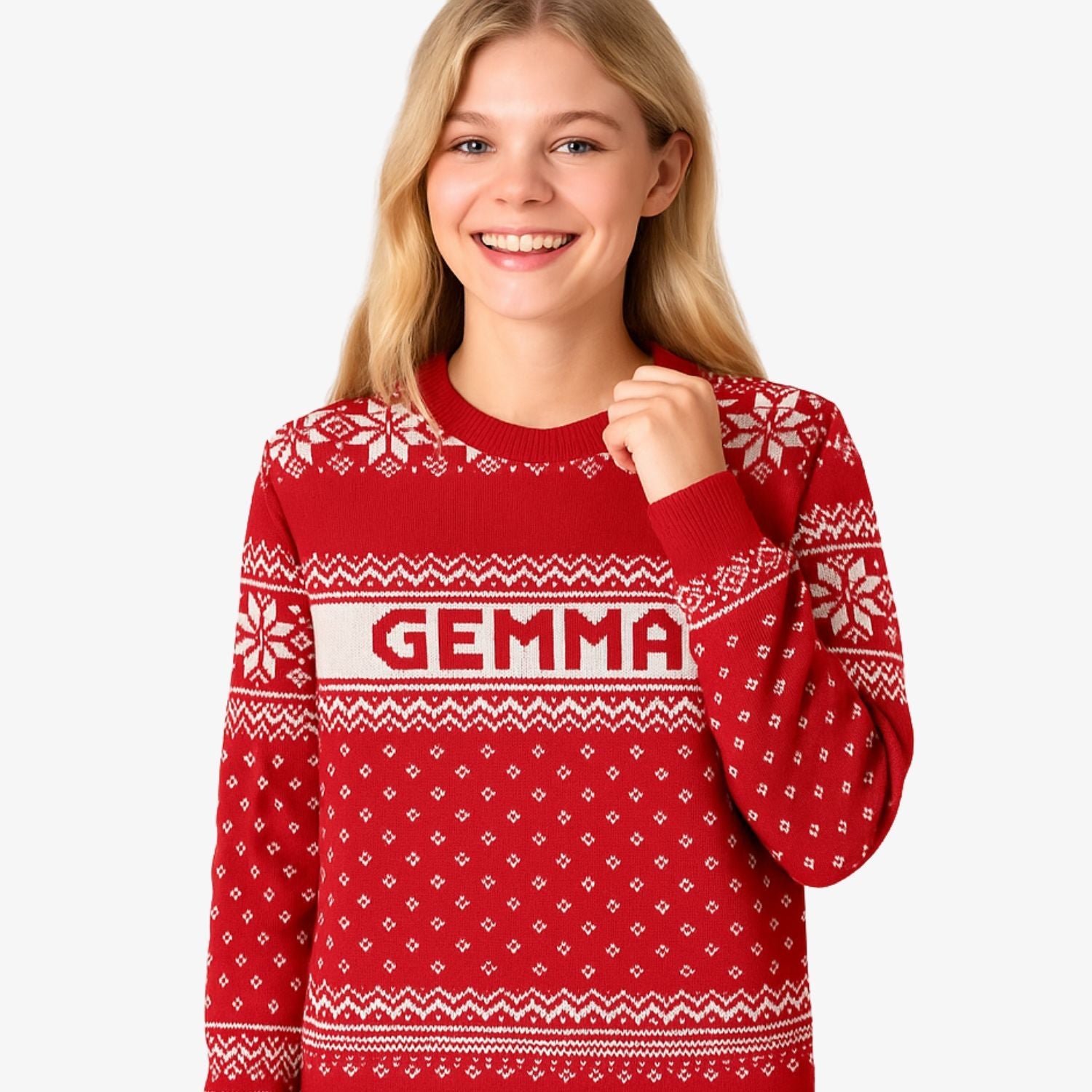 Your Name Red Personalized Christmas Jumper