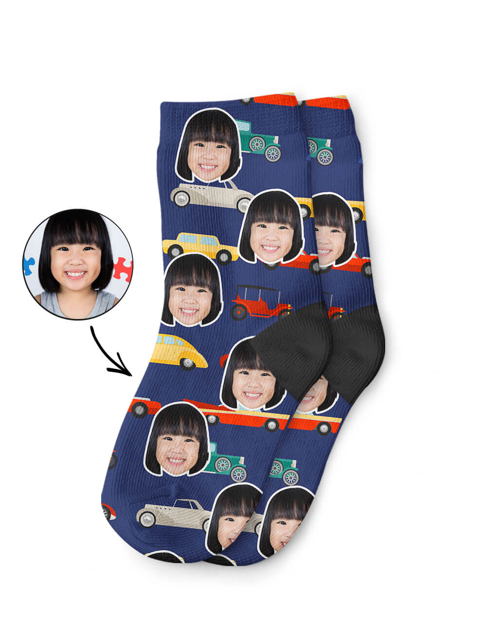 Car Face Kids Socks
