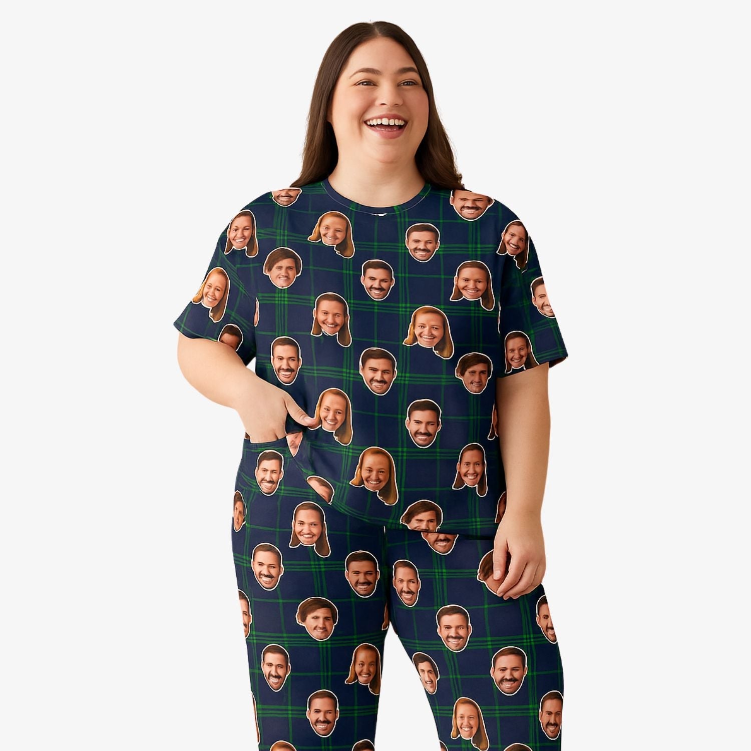 Women's Navy Tartan Custom Pajamas - Pants Set