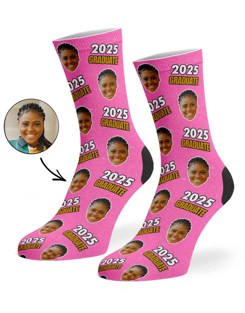 Custom Socks With Your Face & Graduation Year