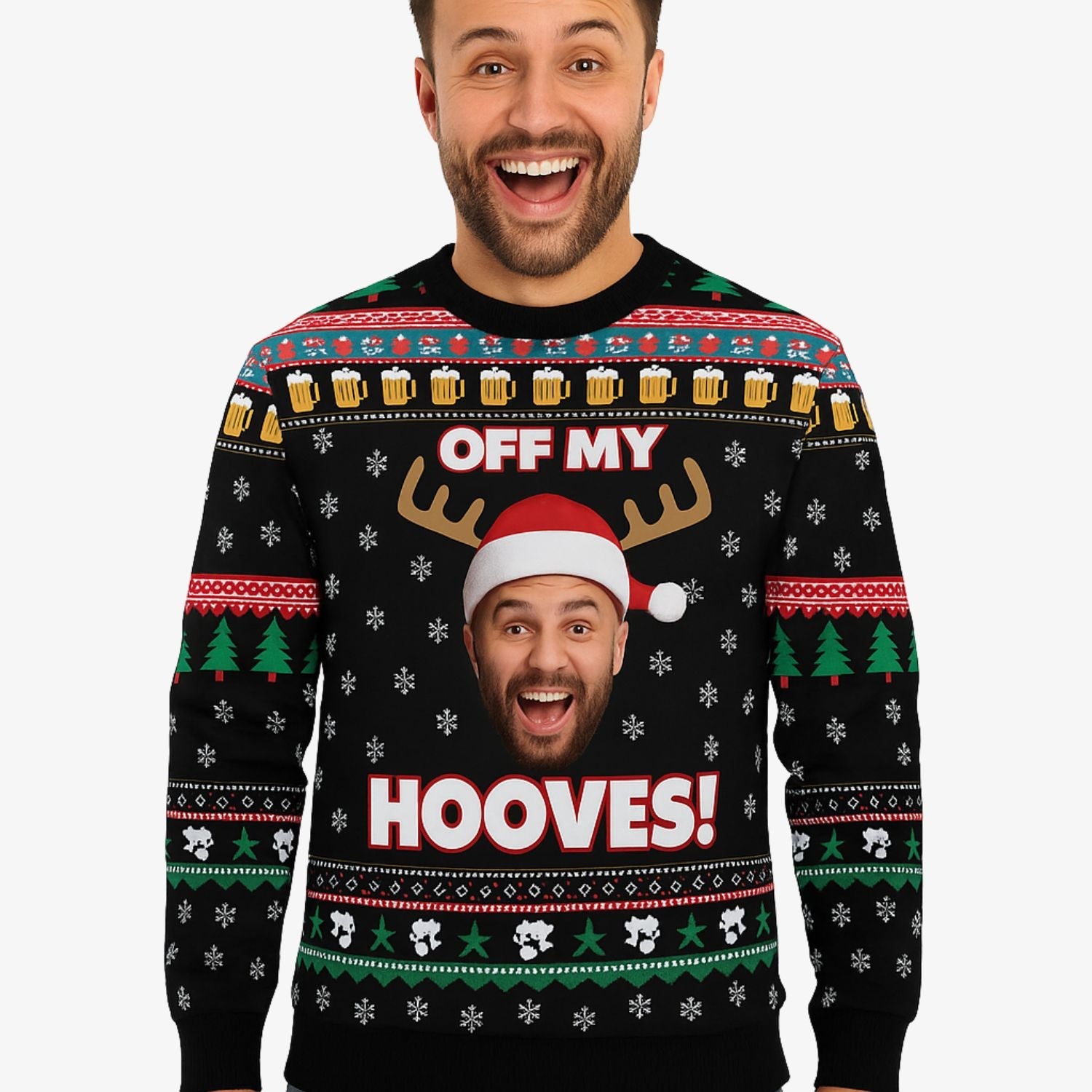 Off My Hooves Personalized Christmas Jumper