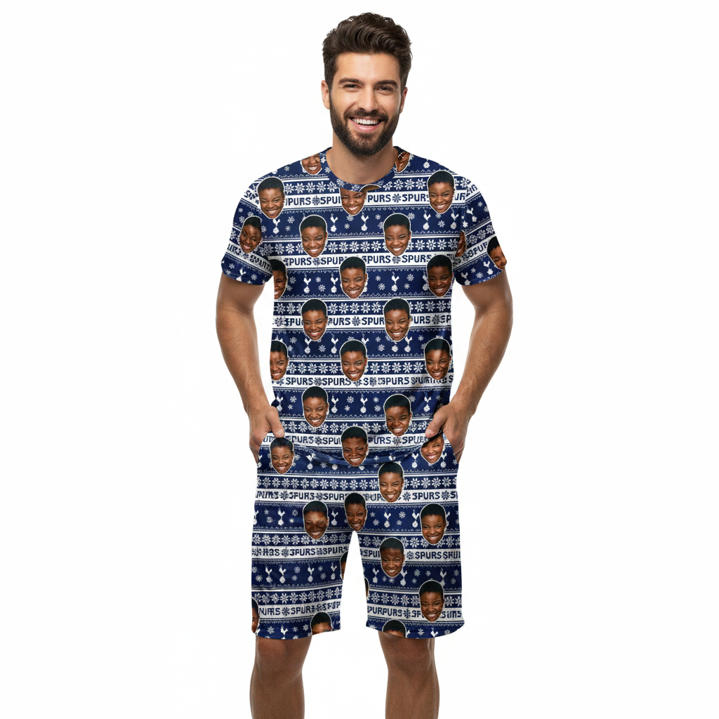 Custom Men's Pajamas - Spurs Christmas Men's PJ Shorts Set
