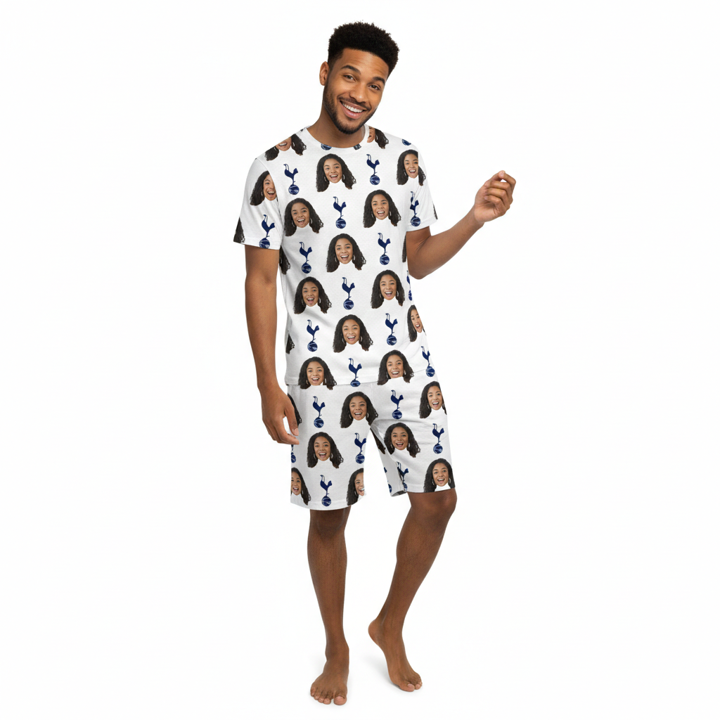 Custom Men's Pajamas - Spurs White Men's PJ Shorts Set