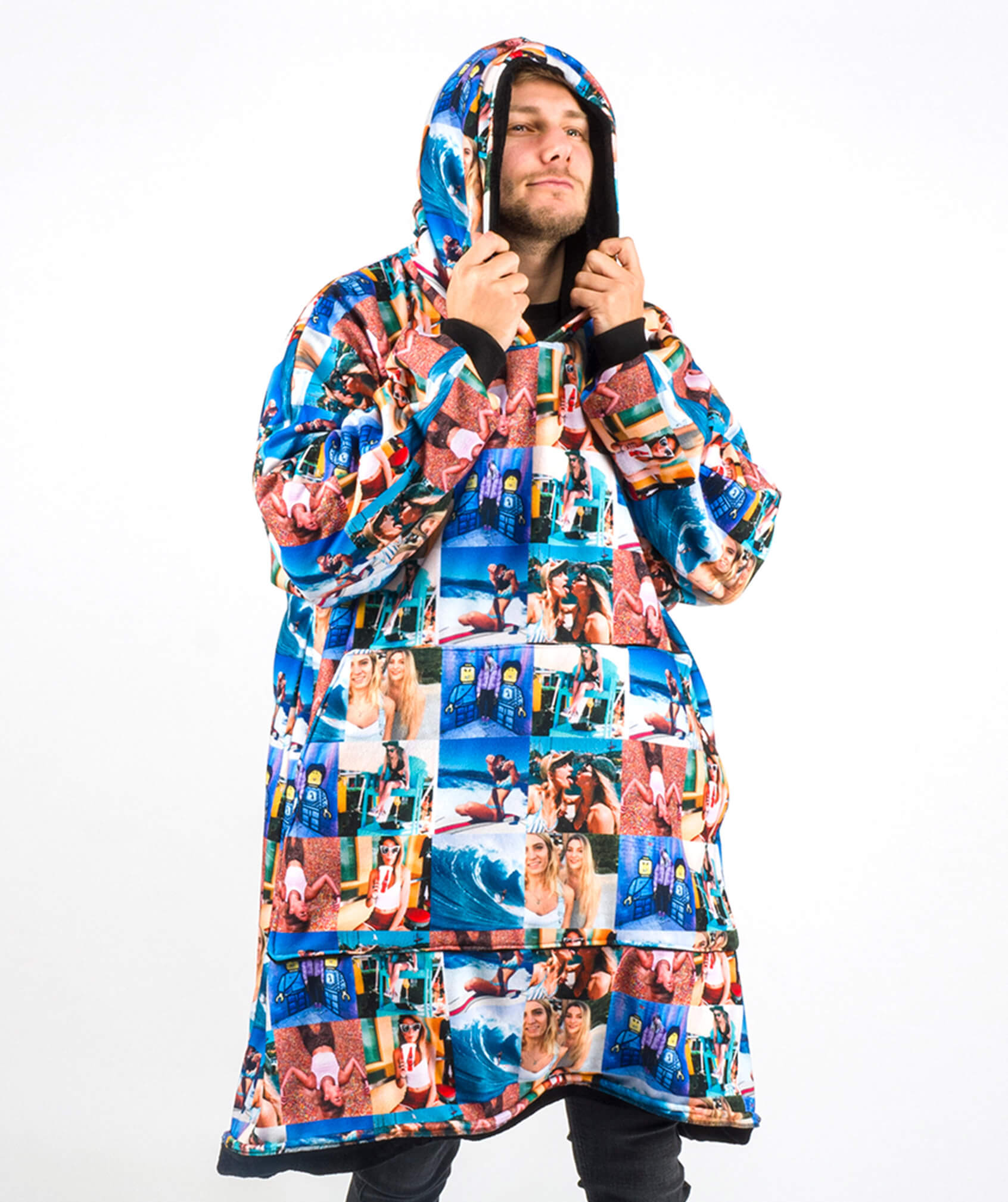 Photo Collage Blanket Hoodie