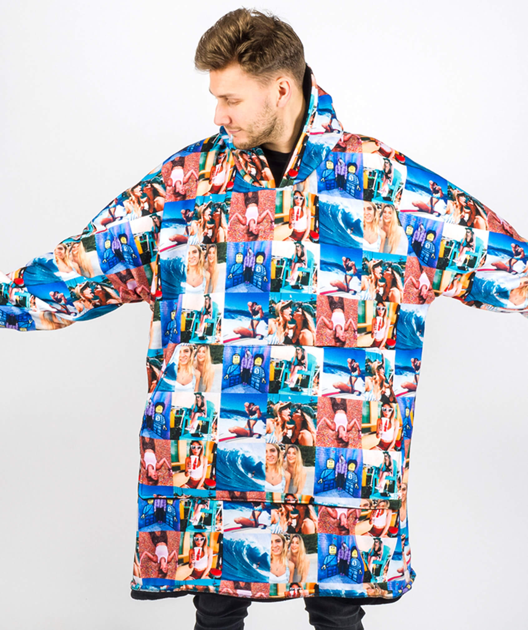 Photo Collage Blanket Hoodie