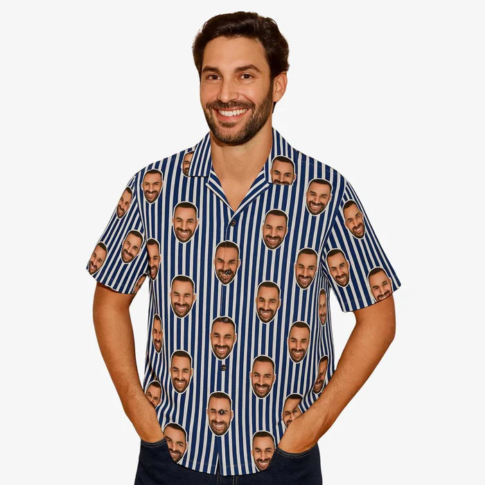 Pin Stripe Custom Face Shirt