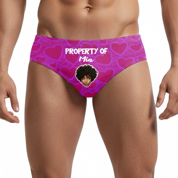 Property Of *Your Name* Face Swim Trunks
