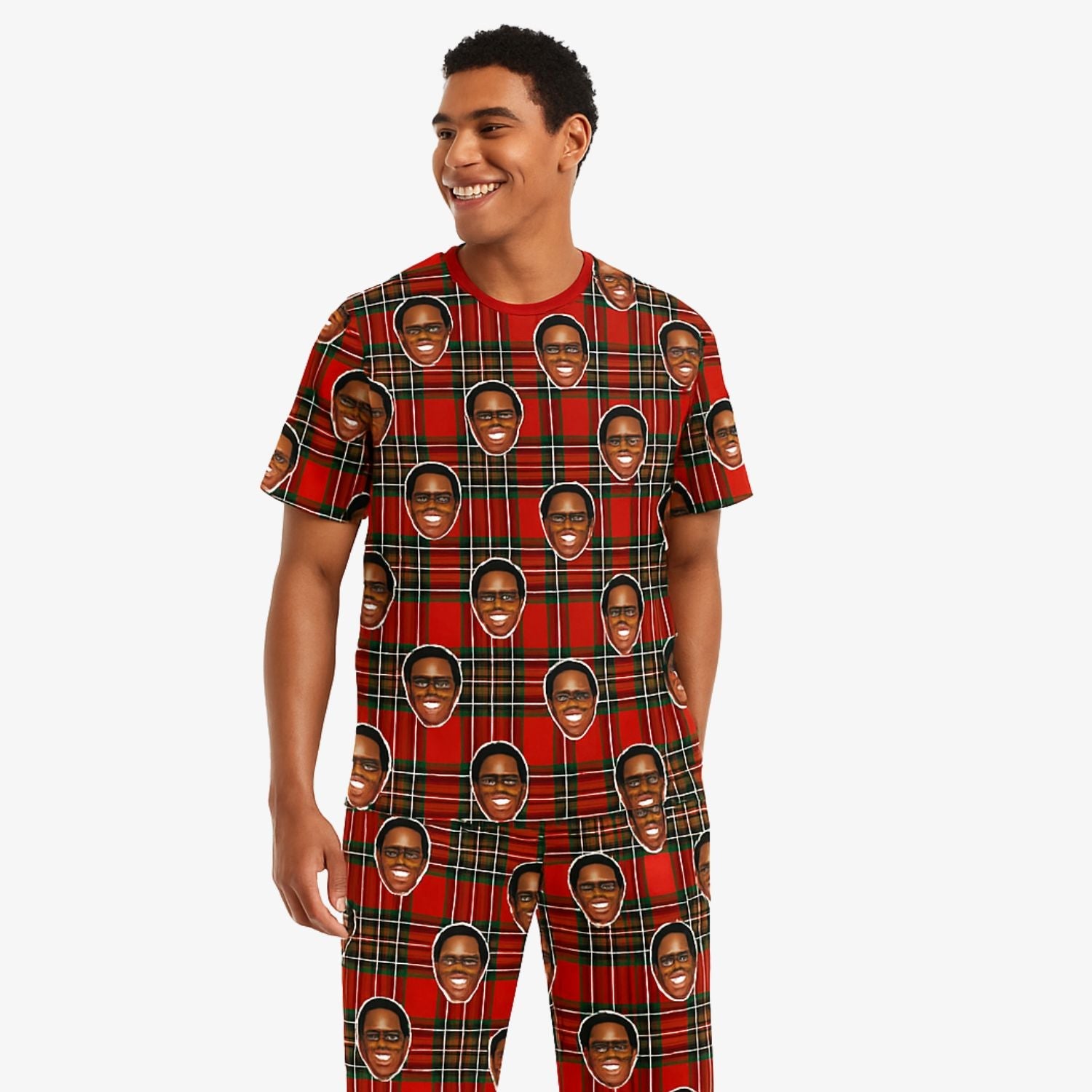 Men's Red Tartan Custom Pajamas