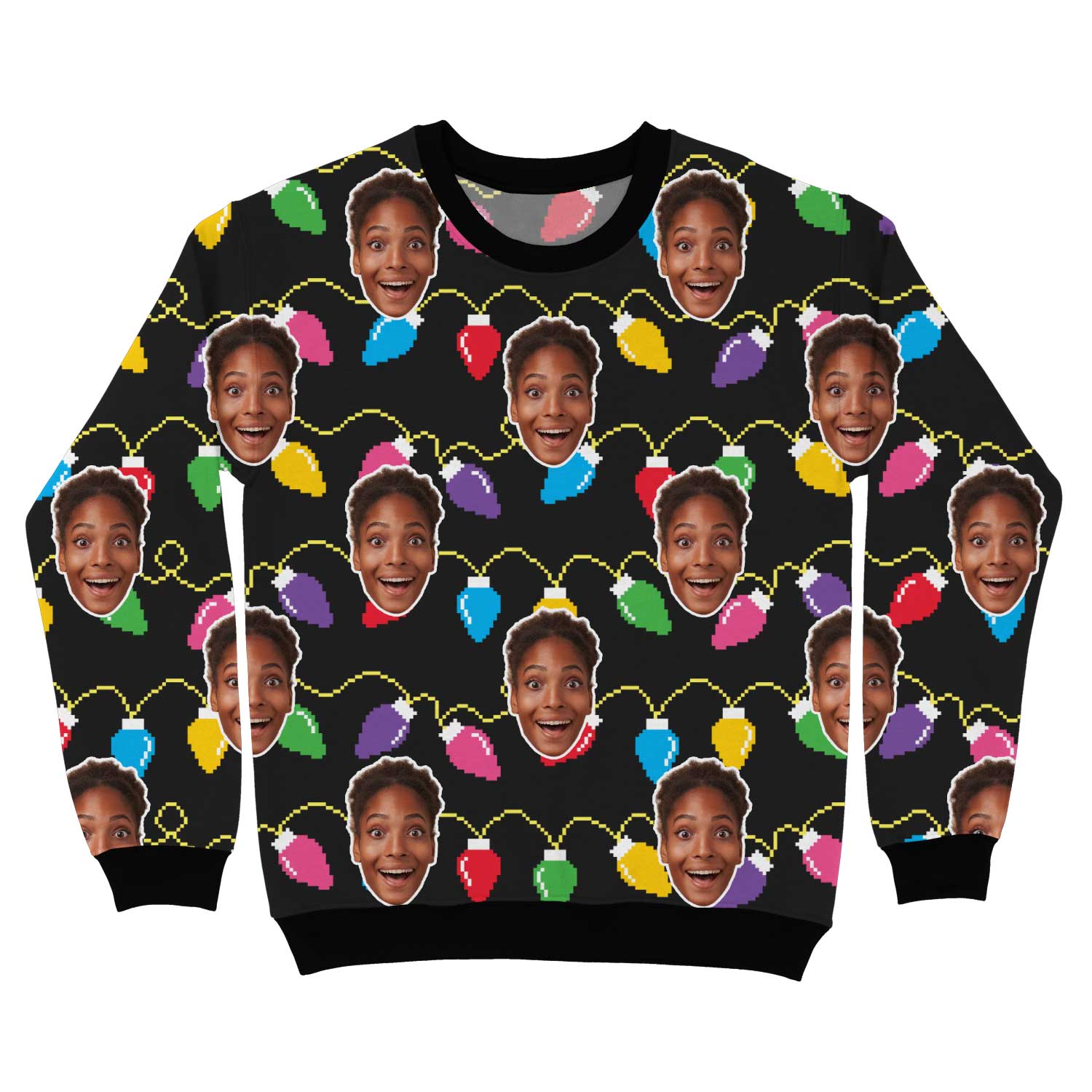Your Face Christmas Lights Personalized Jumper