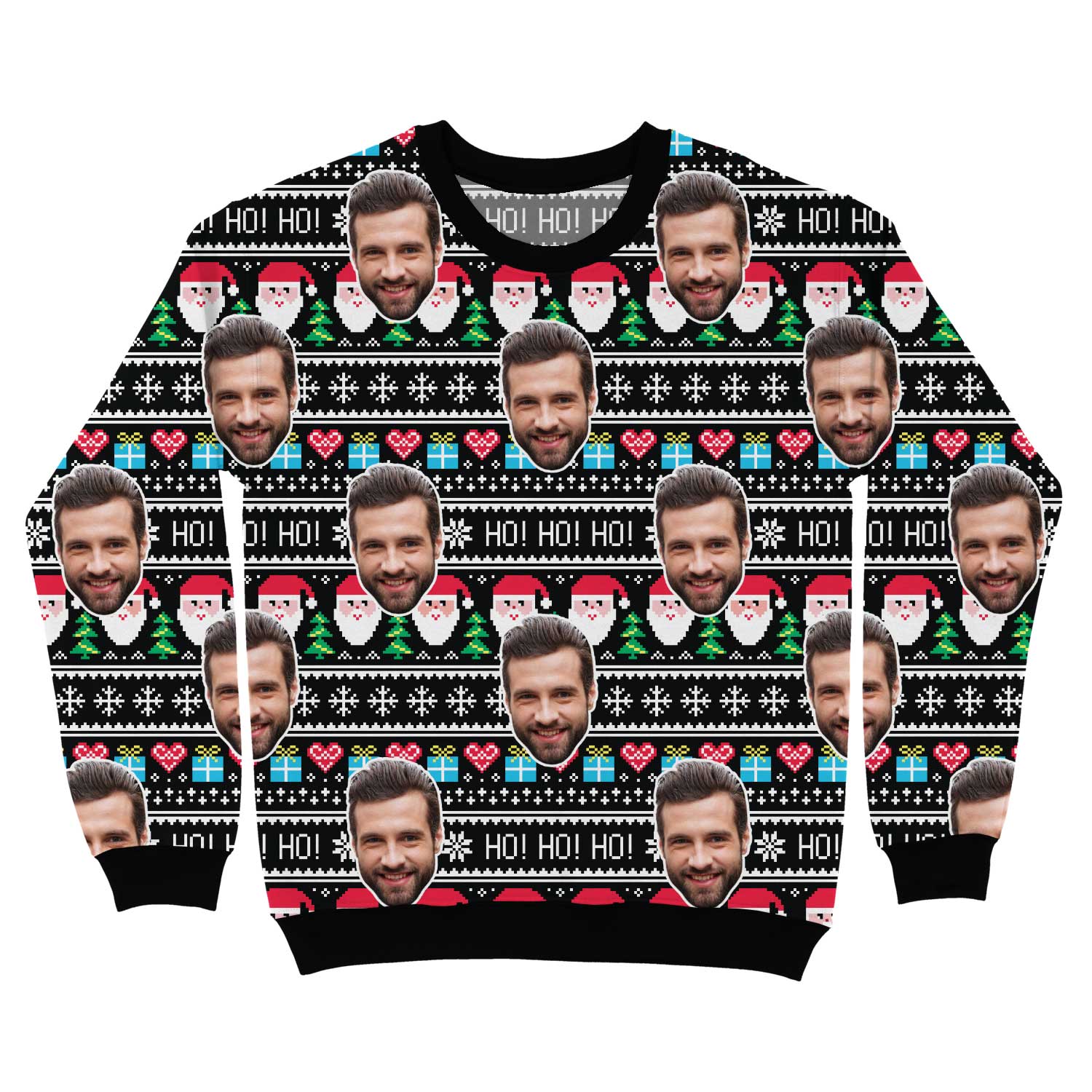 Your Face Christmas Ho Ho Ho Personalized Christmas Jumper