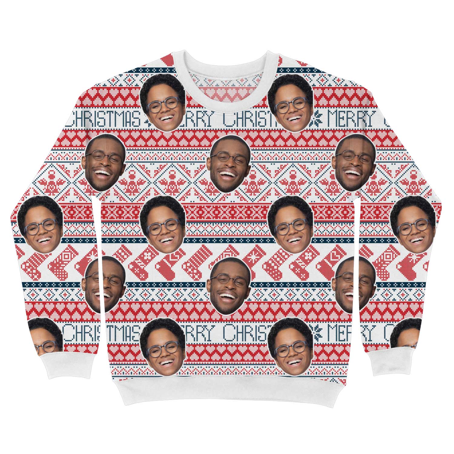 Your Face Merry Christmas Nordic Funny Festive Jumper