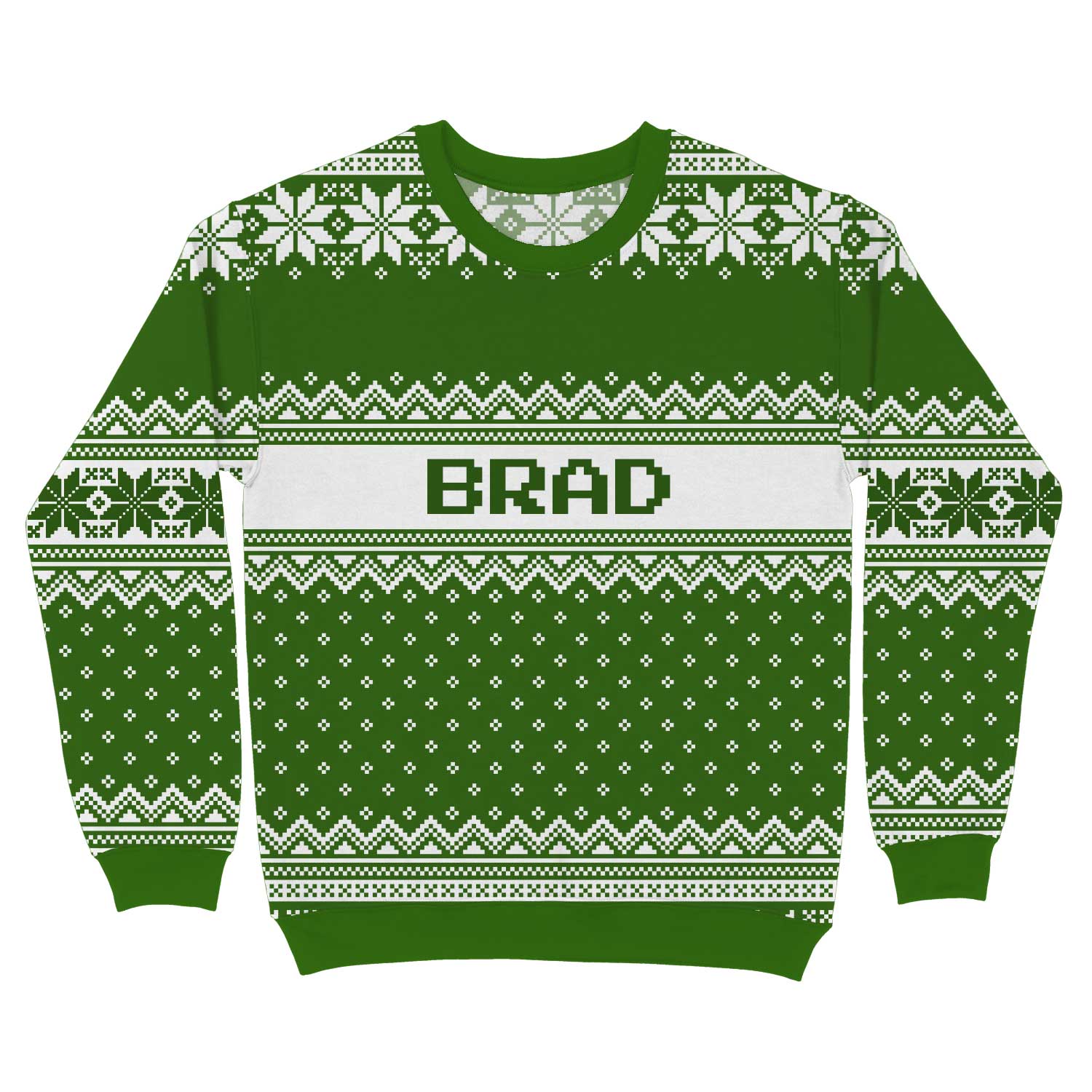 Your Name Green Personalized Christmas Jumper