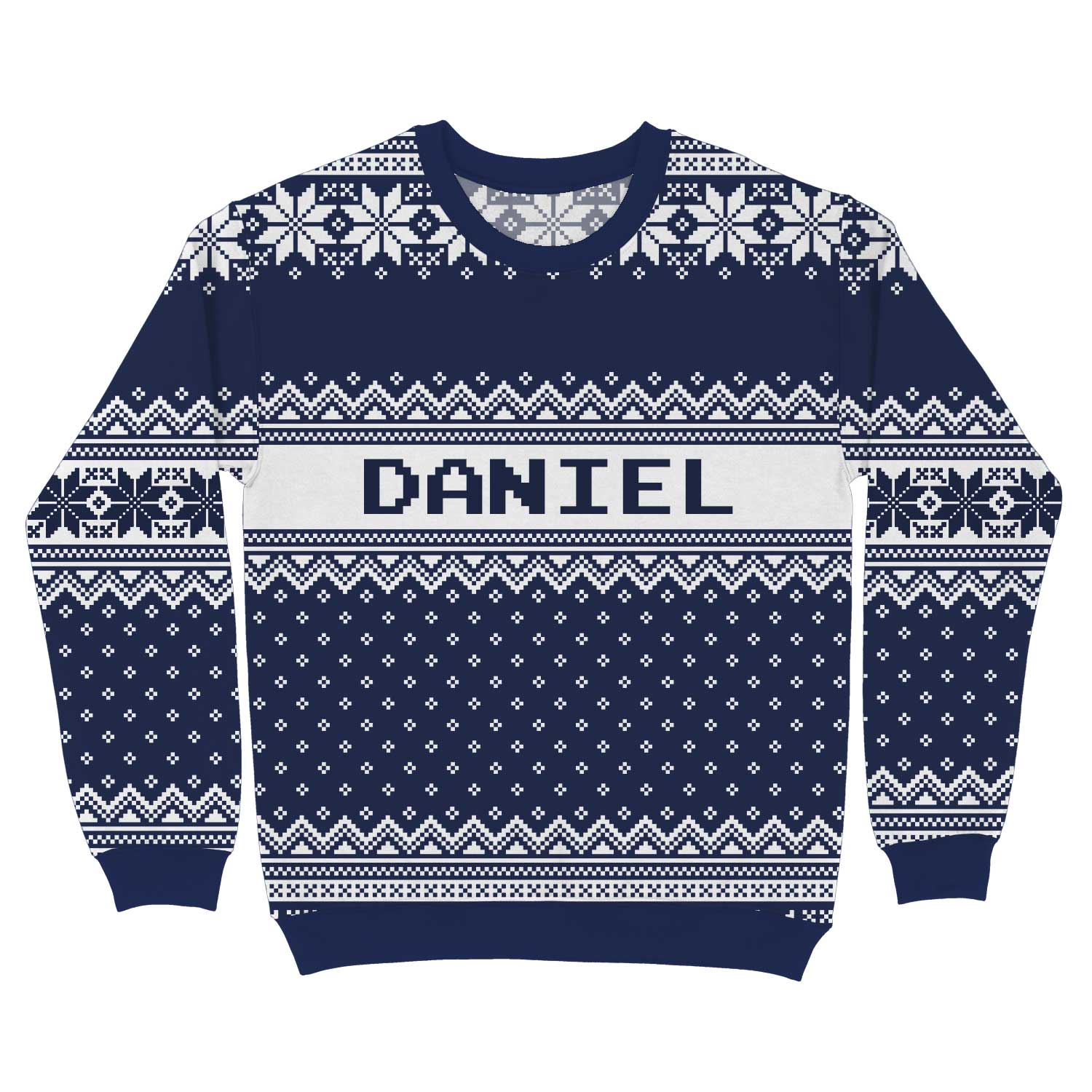 Your Name Navy Personalized Christmas Jumper