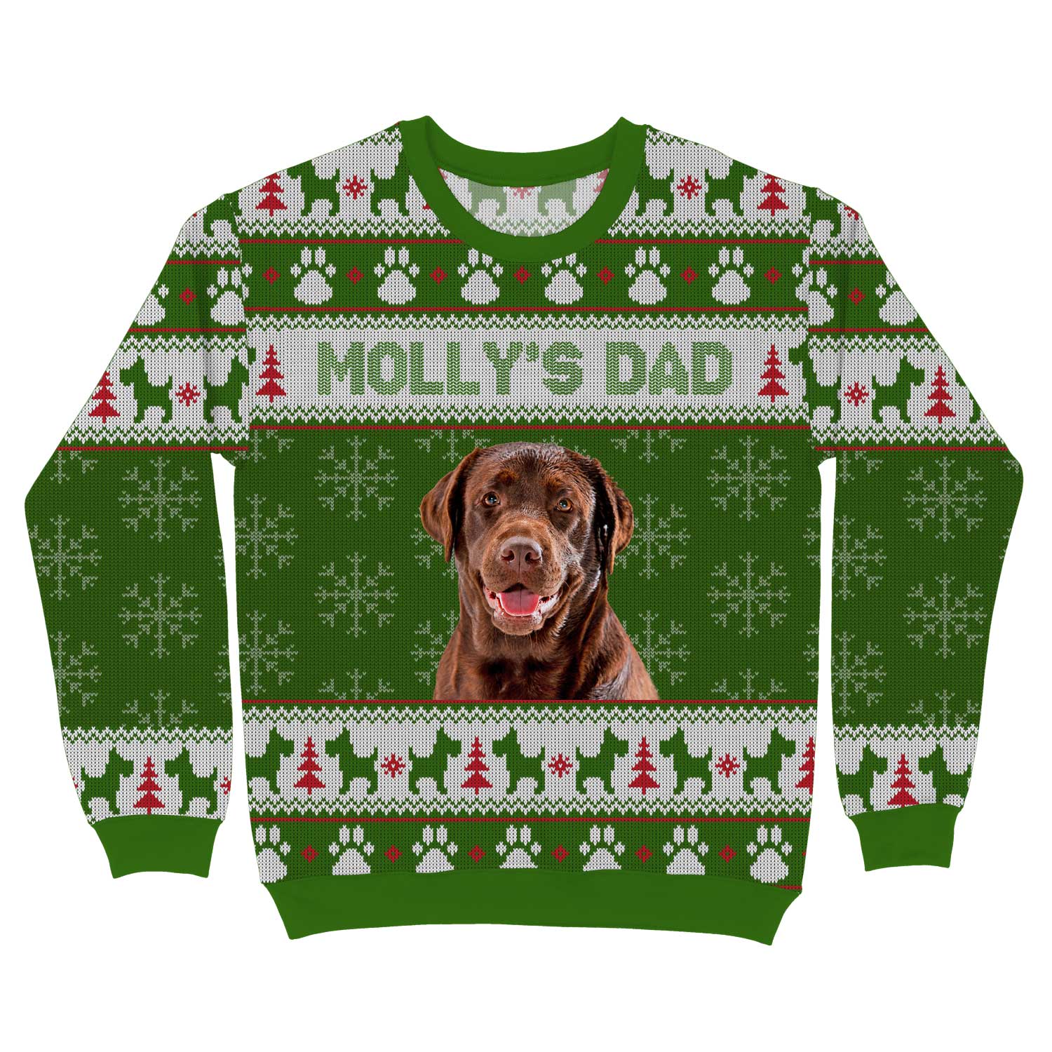 Dog's Name Dad Personalized Christmas Jumper