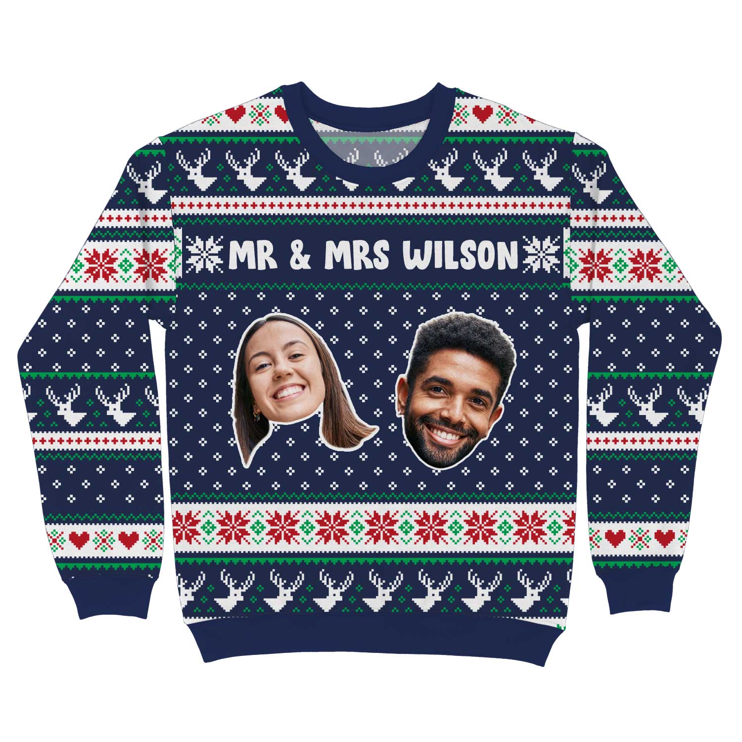 Mr & Mrs Surname Personalized Christmas Jumper