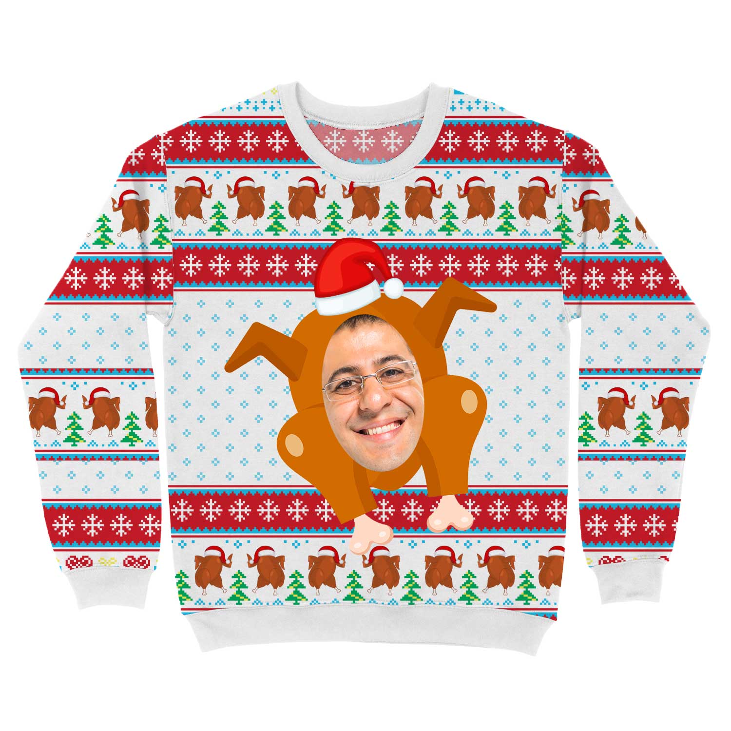 Turkey Face Personalized Christmas Jumper