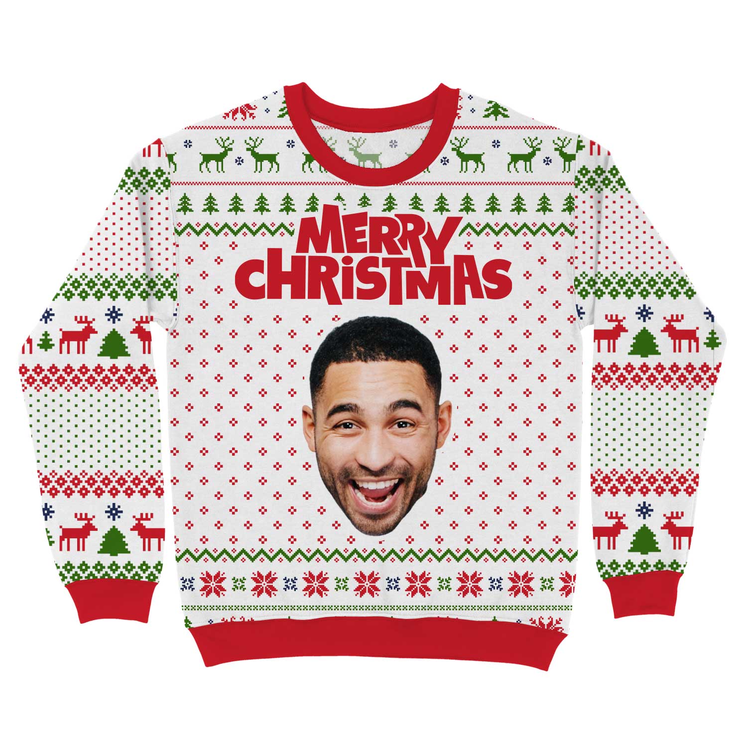 Merry Christmas Big Face Funny Festive Jumper