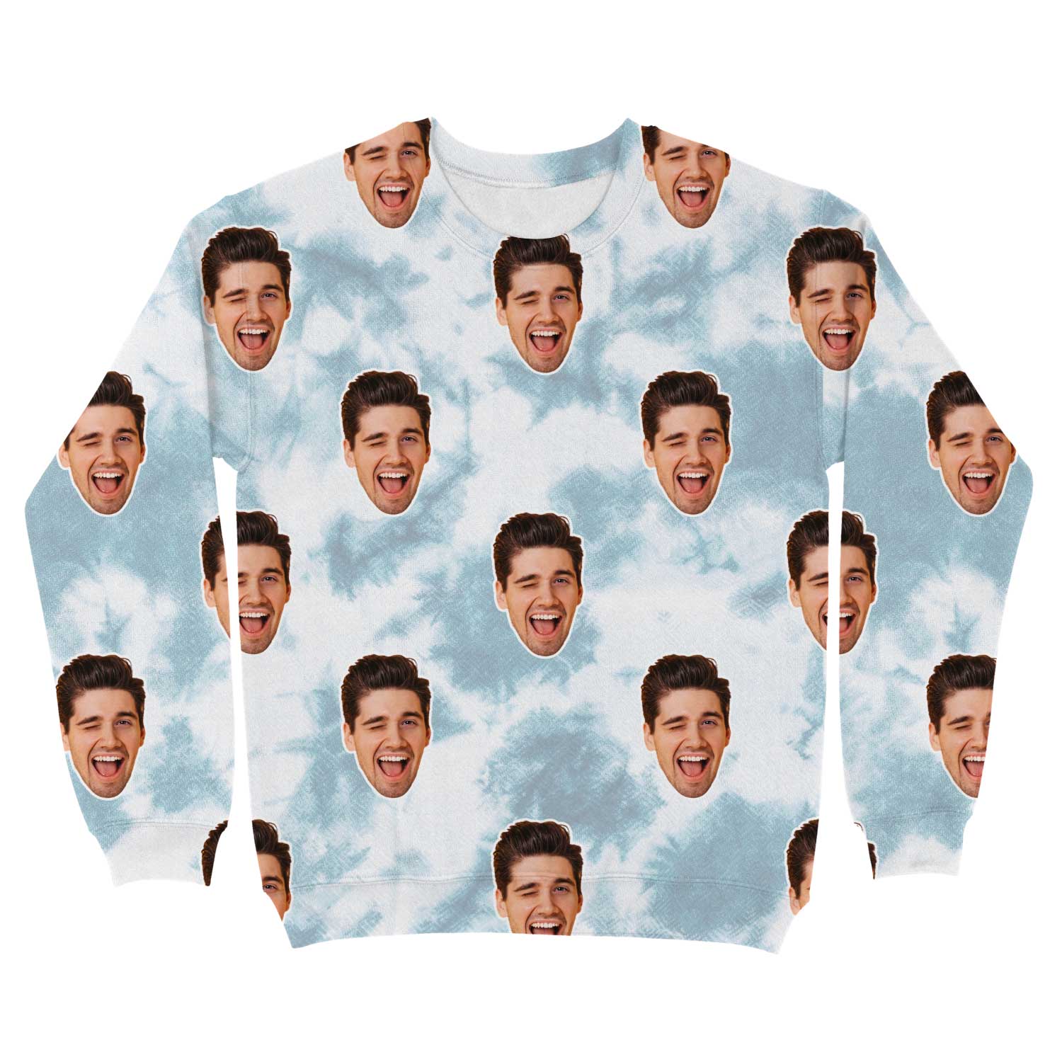 Blue & Grey Tie-Dye Custom Sweatshirt