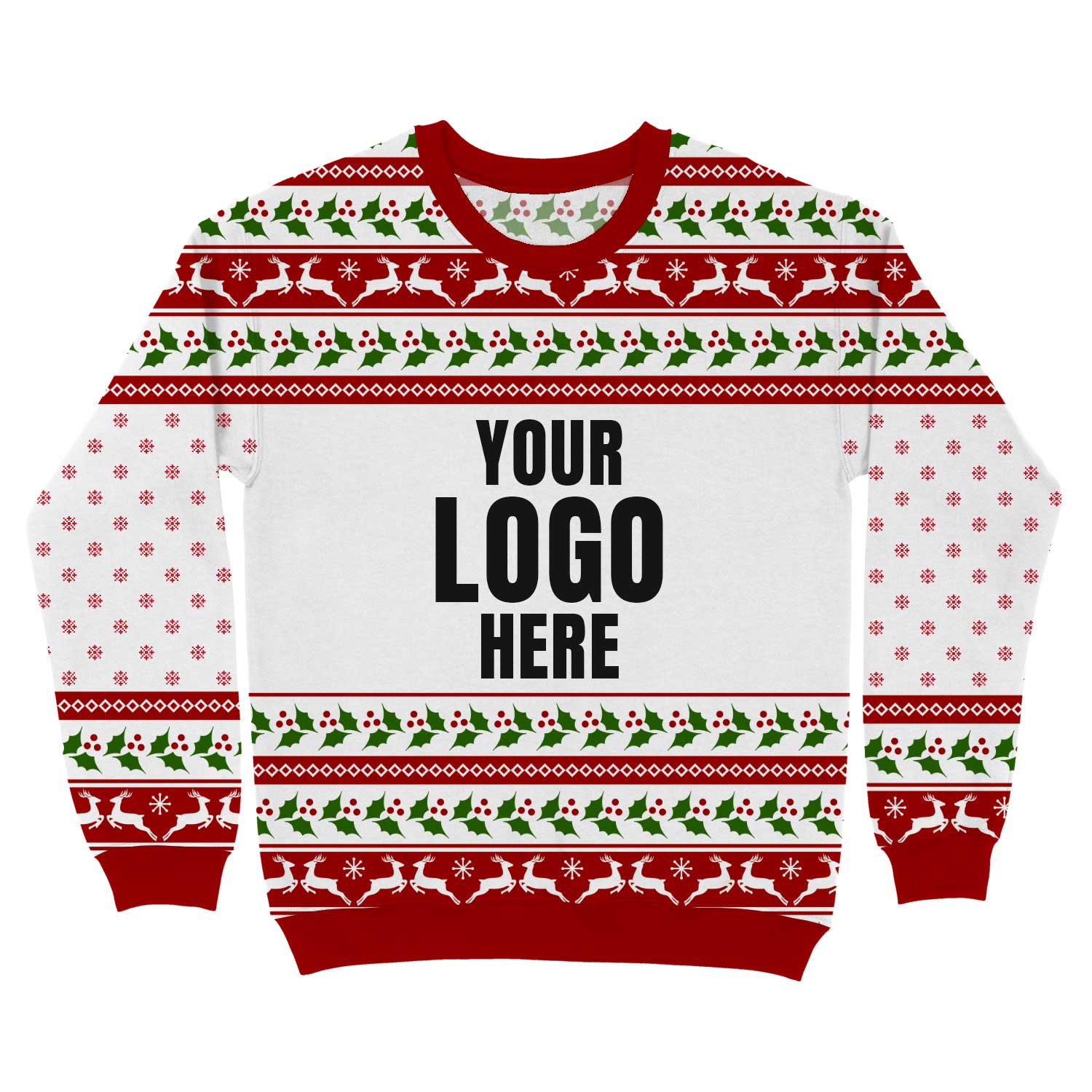 Your Logo Here Red Personalized Christmas Sweater