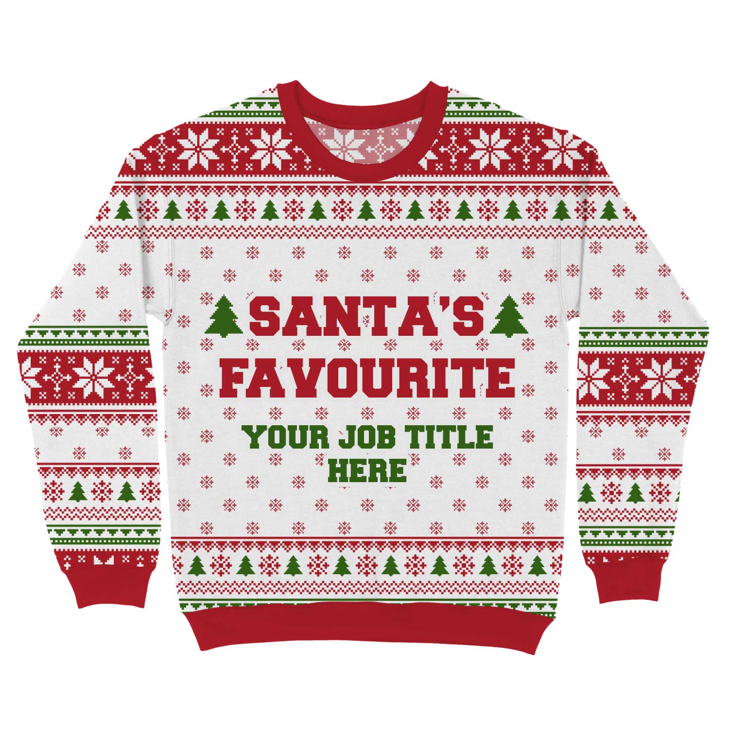 Santa's Favourite (Job Title Here) Personalized Christmas Sweater