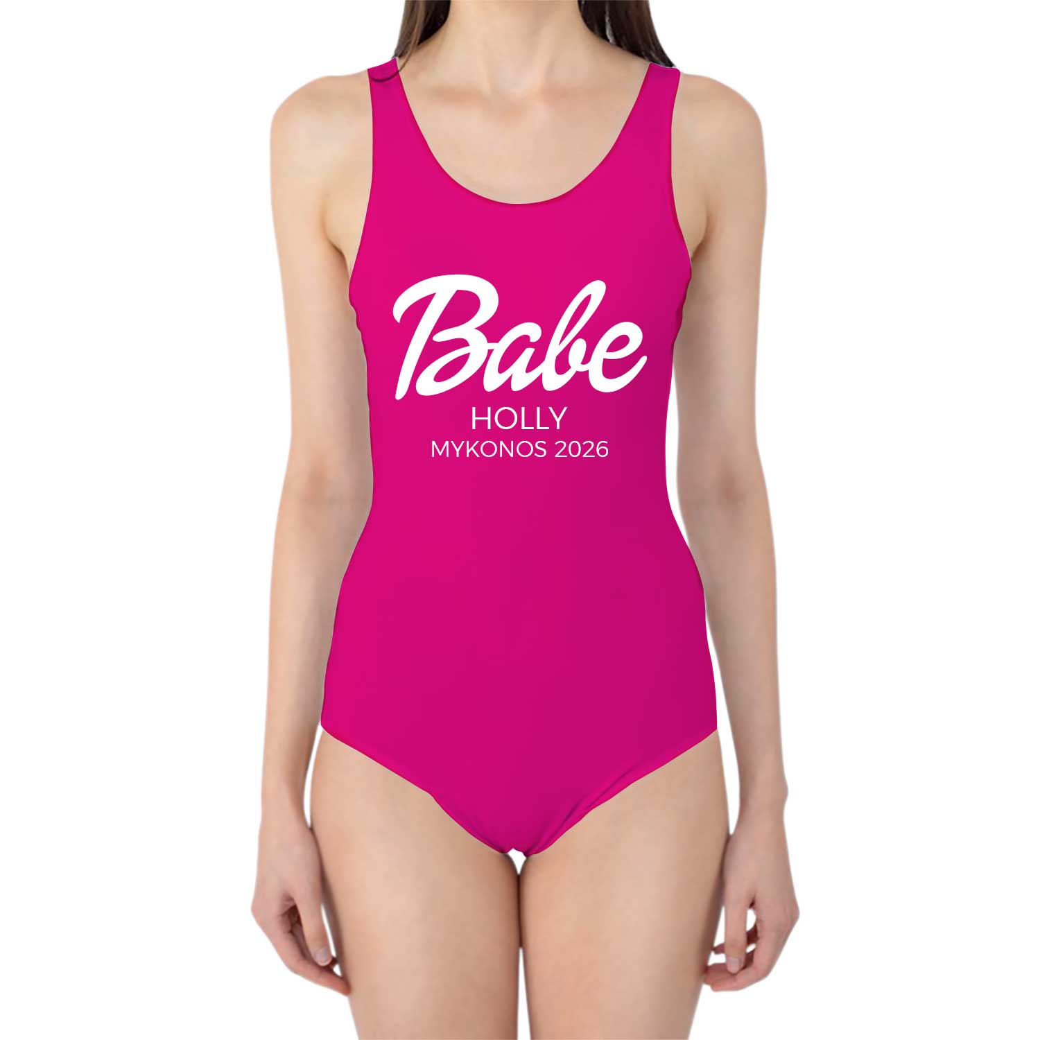 Babe Swimsuit Personalised With Name and Location