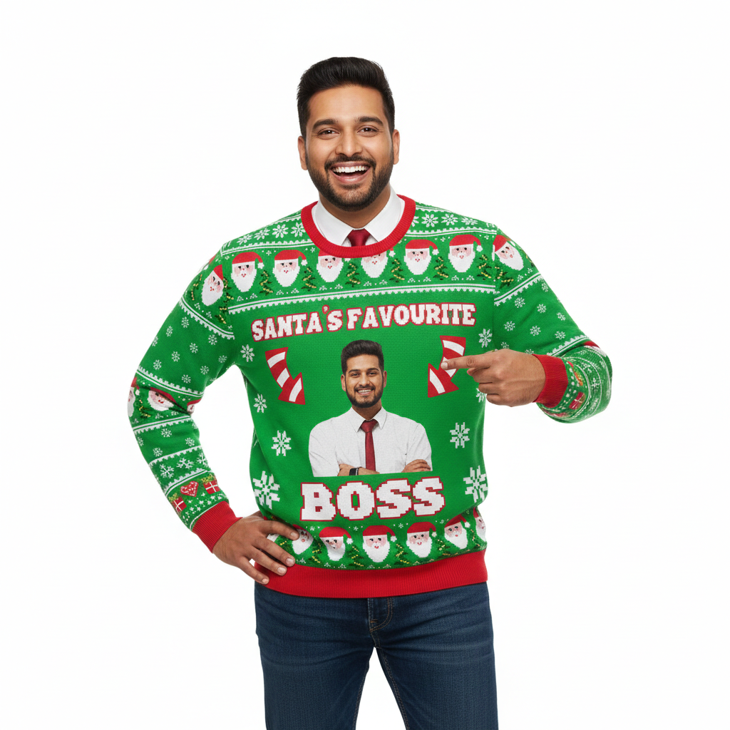 Santa's Favourite Boss Personalized Christmas Sweater