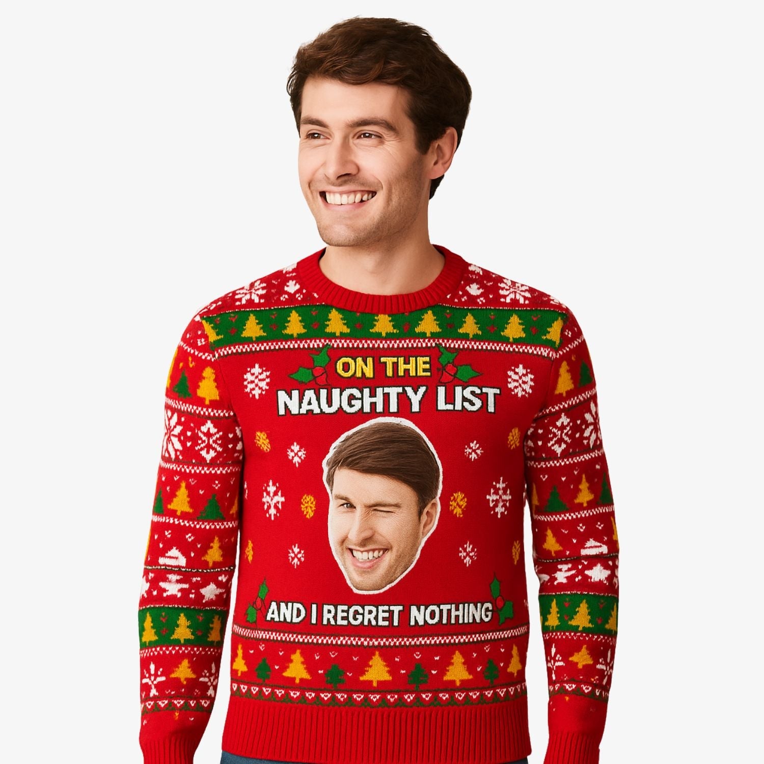 On The Naughty List Personalized Christmas Jumper