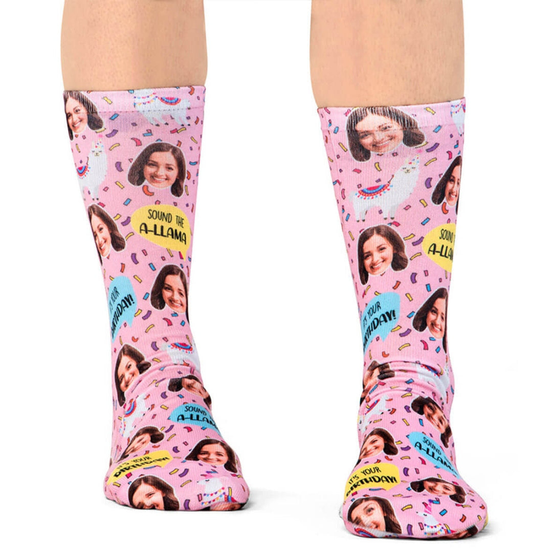 Llama Birthday Custom Socks