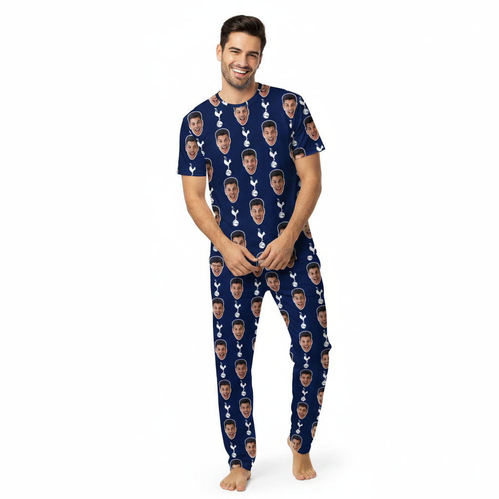Spurs Navy Men's Custom Pajamas - Pants Set