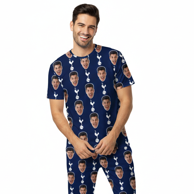 Spurs Navy Men's Custom Pajamas - Pants Set