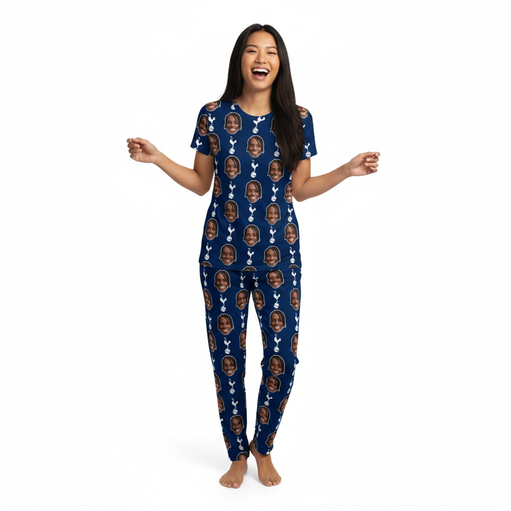 Spurs Navy Personalized Women's Pajamas - Pants Set