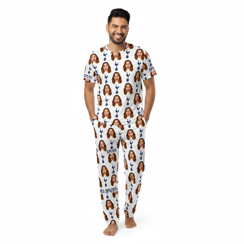 Spurs White Men's Custom Pajamas - Pants Set