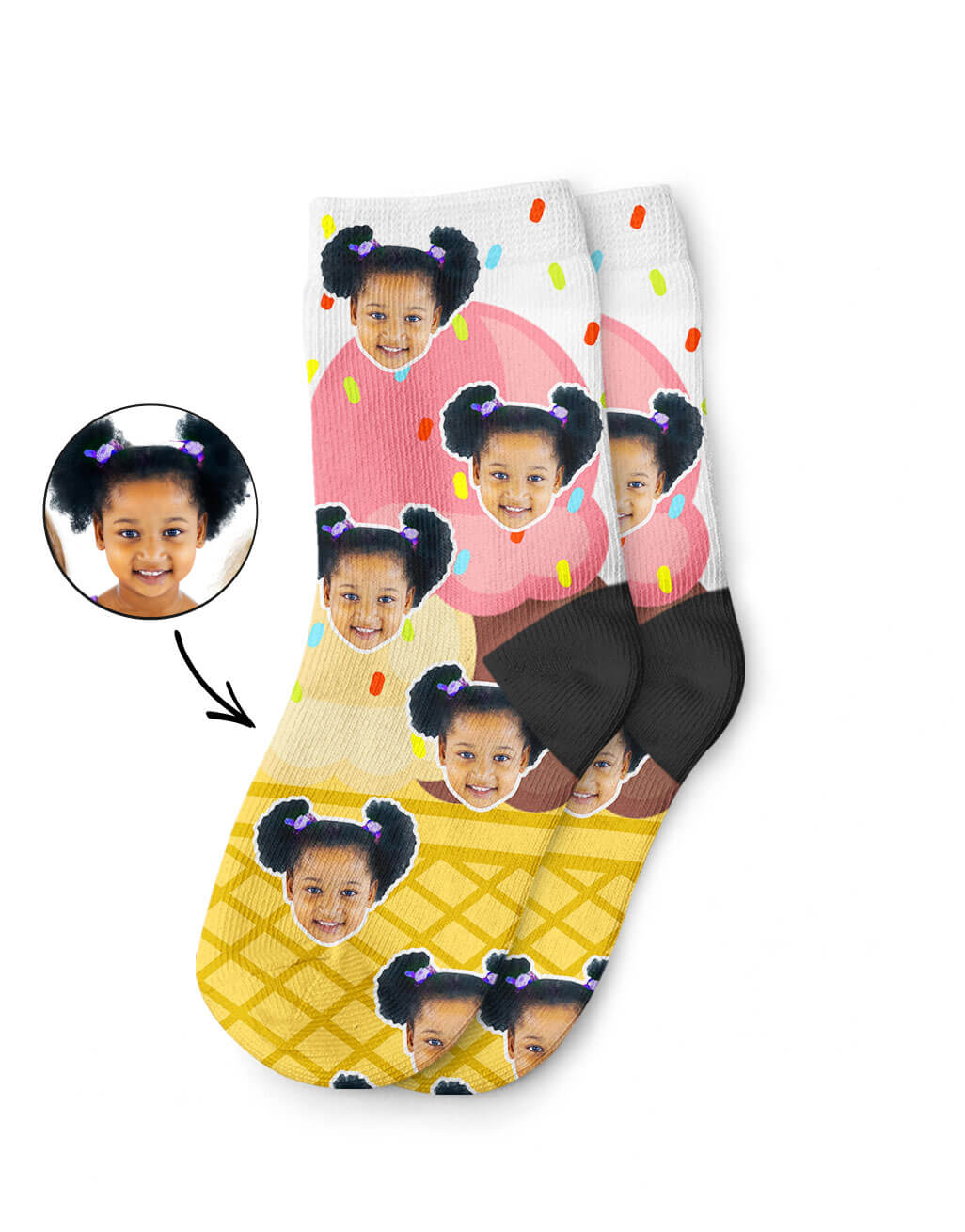 Ice Cream Kids Socks With Their Face On