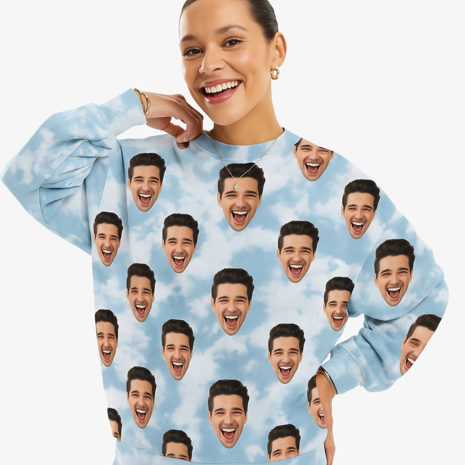 Blue & Grey Tie-Dye Custom Sweatshirt