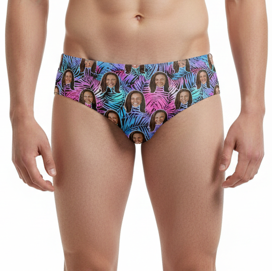 Tropical Neon Custom Swim Trunks