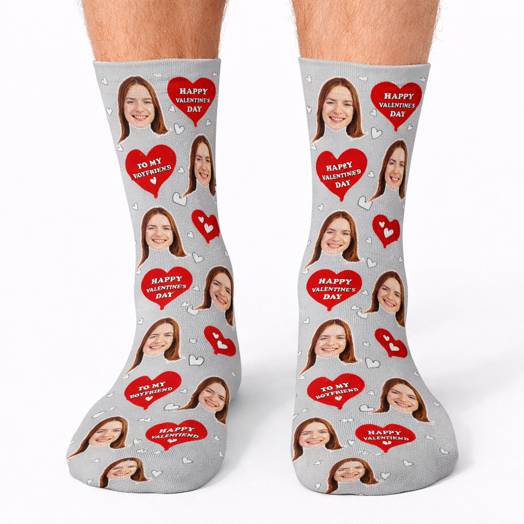 Happy Valentines Boyfriend Custom Socks