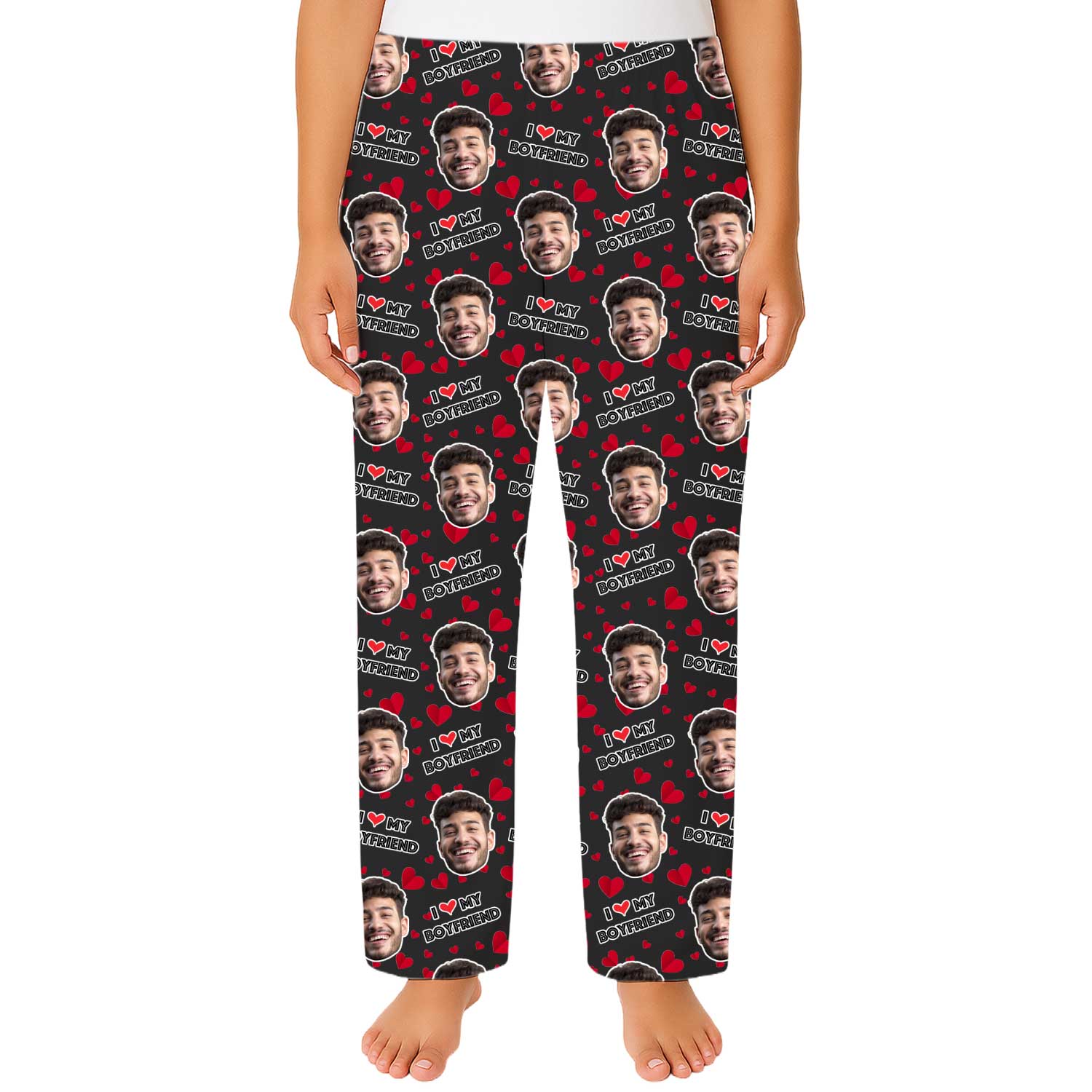 I Love My Boyfriend Custom Women's PJ Pants
