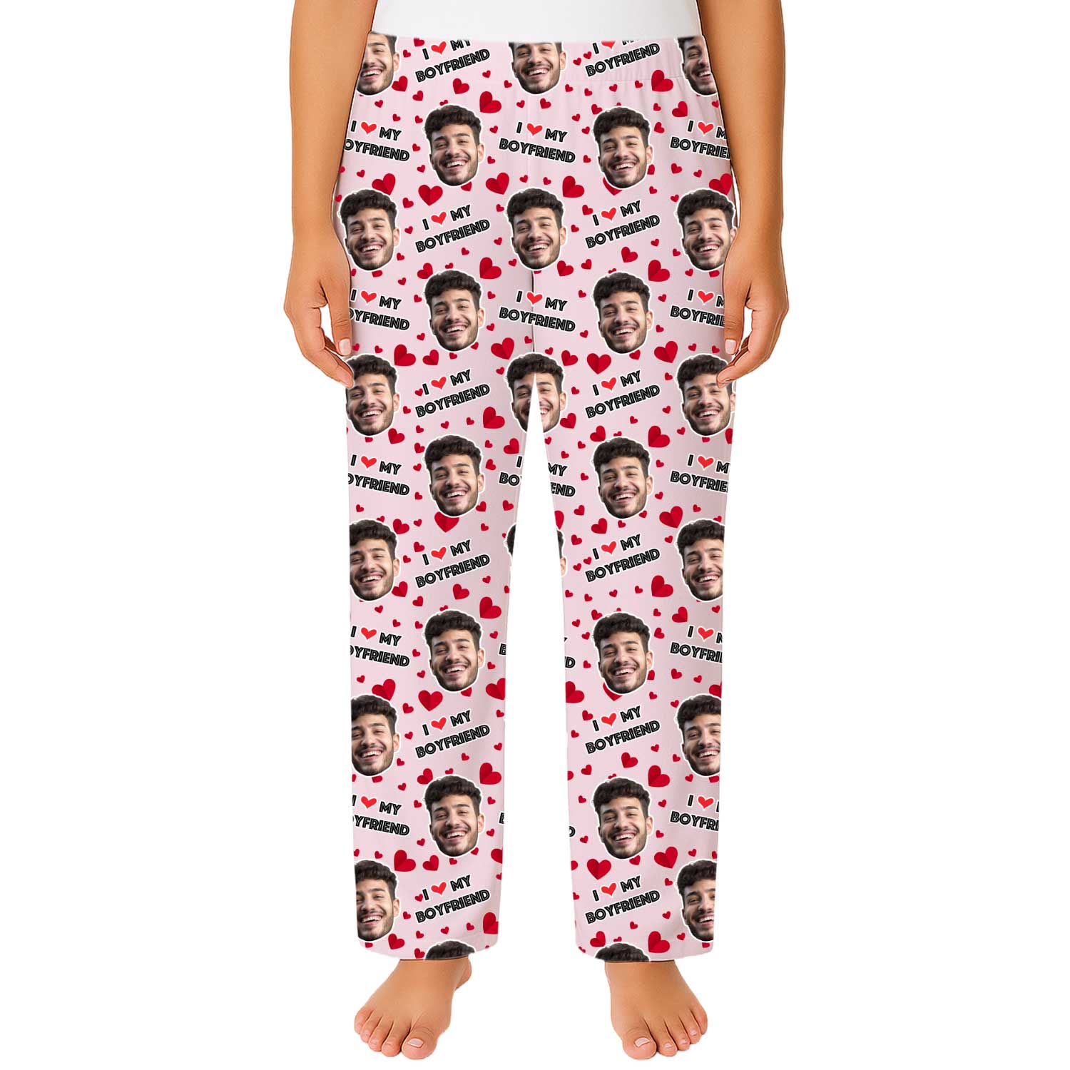 I Love My Boyfriend Custom Women's PJ Pants