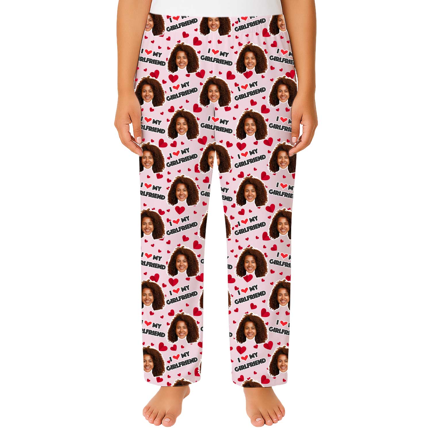 I Love My Girlfriend Custom Women's PJ Pants