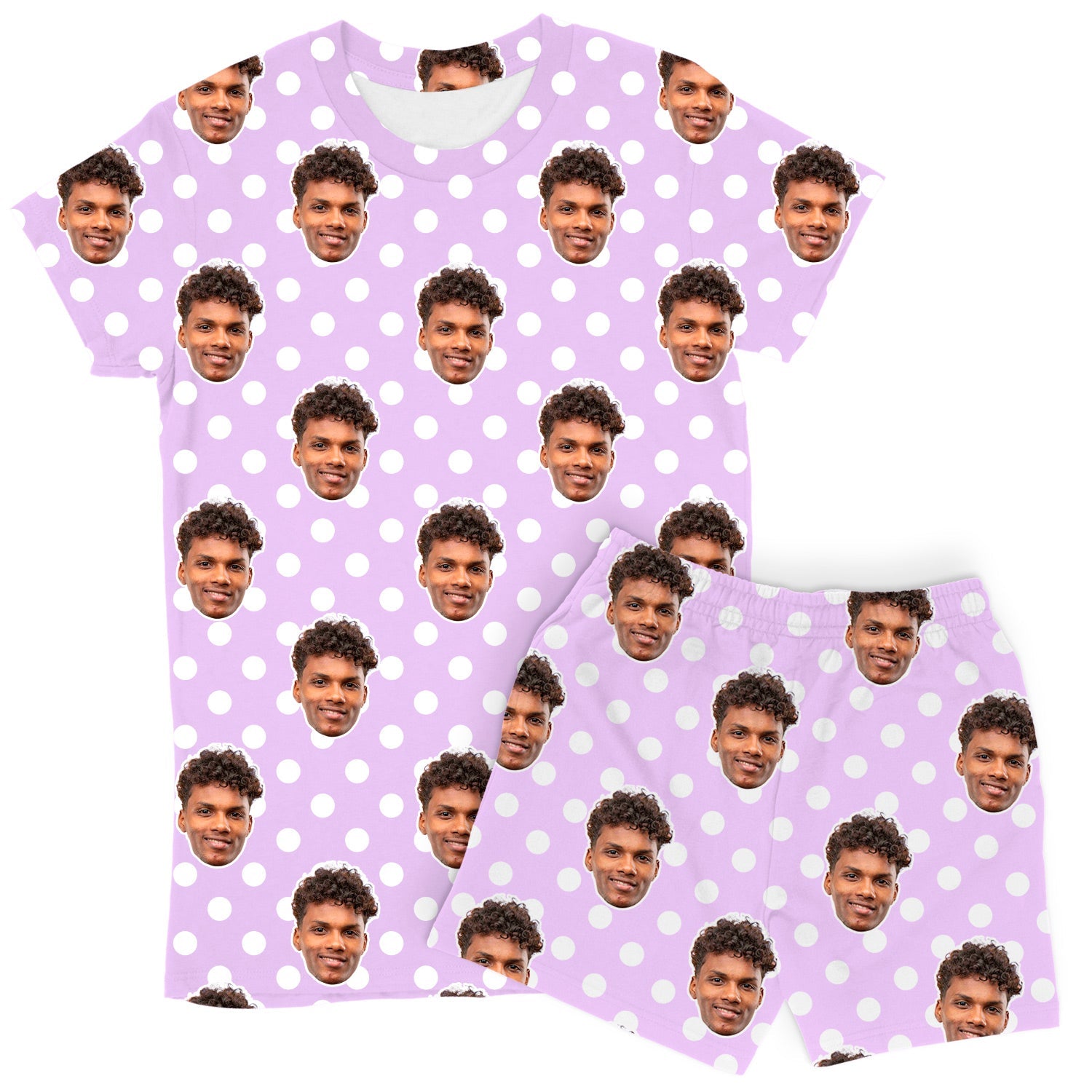 Women's Polka Dot Custom PJs - Shorts Set