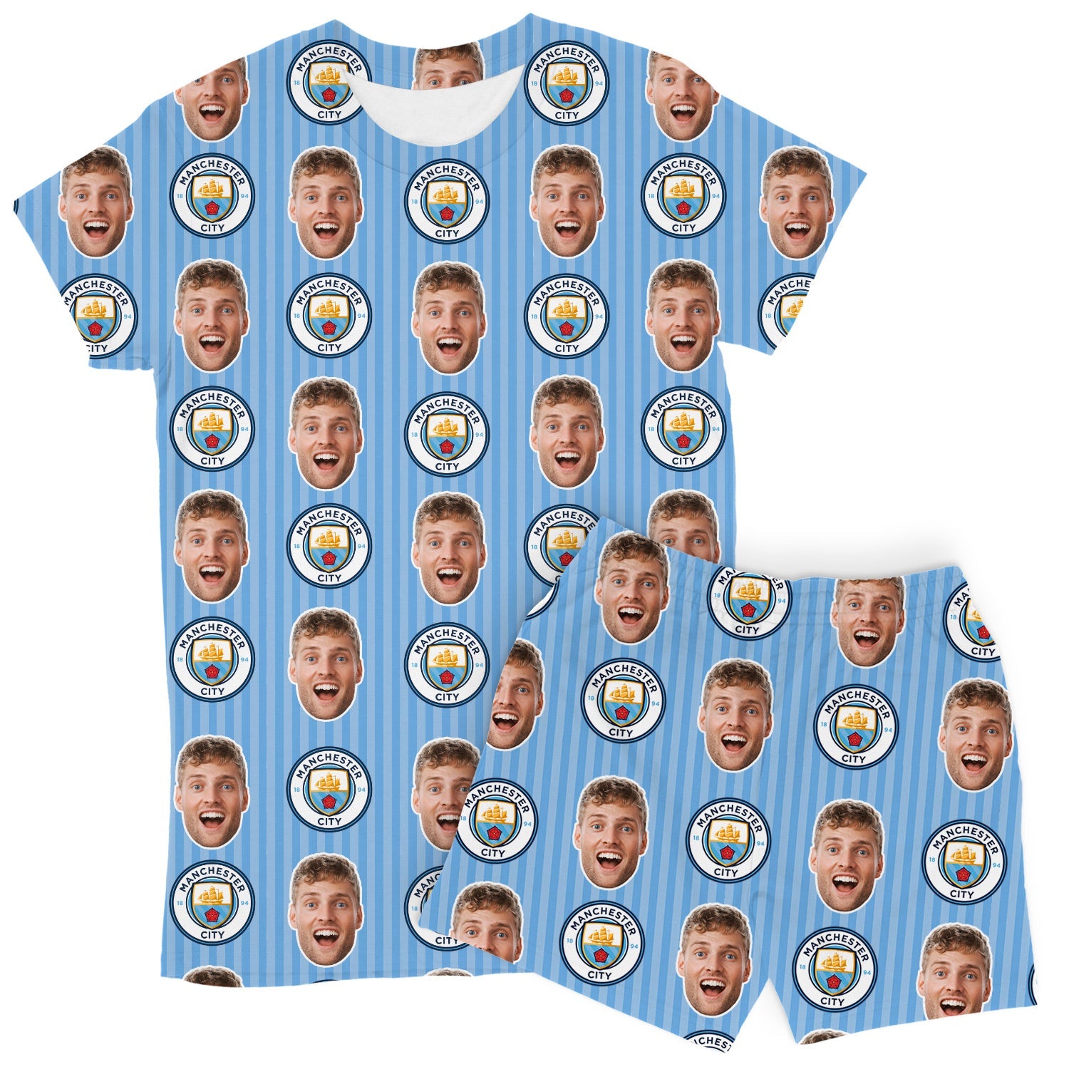 Man City Women's Custom PJs - Shorts Set