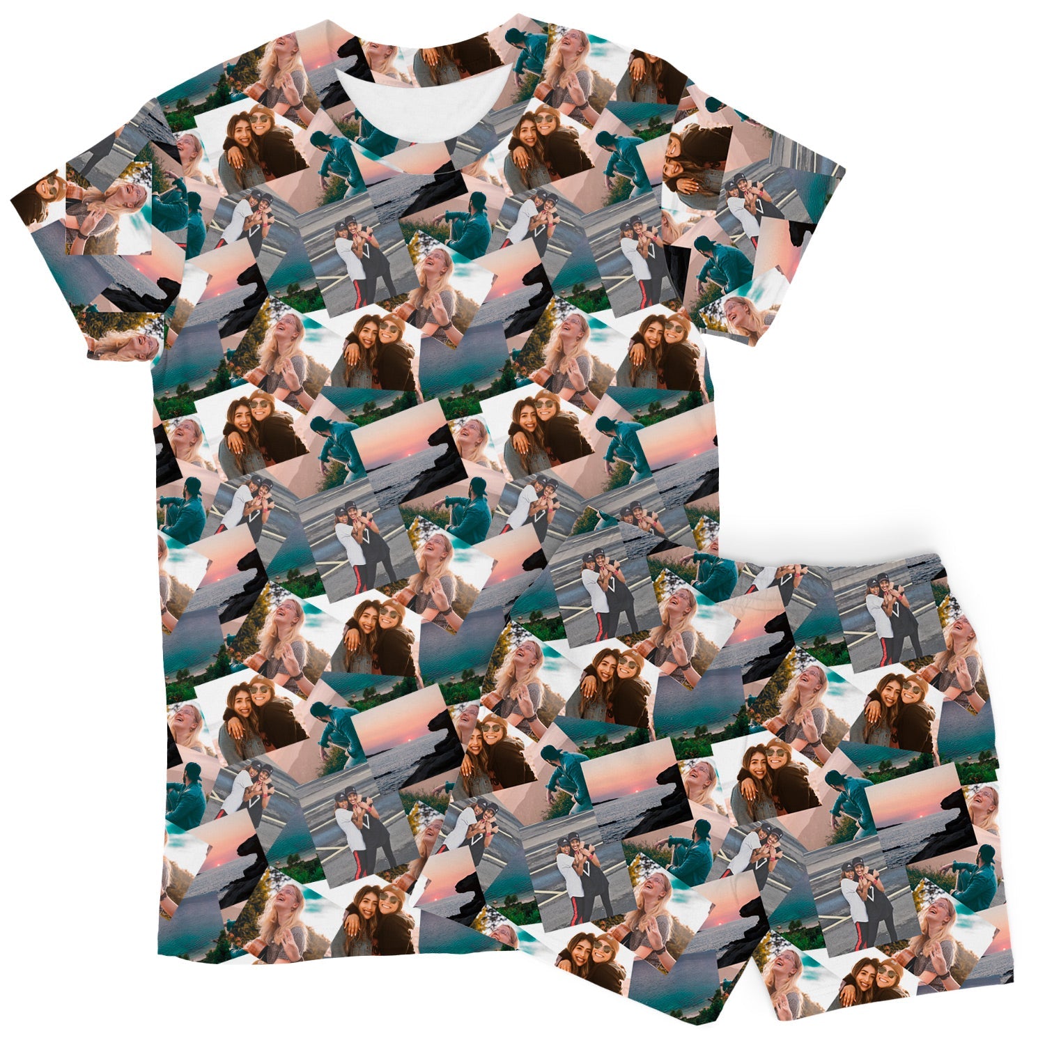 Women's Overlap Photo Collage PJs - Personalized Shorts Set