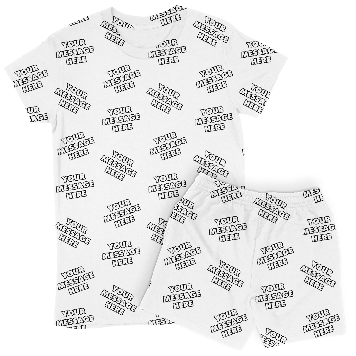 Women's Personalized Message PJs - Shorts Set