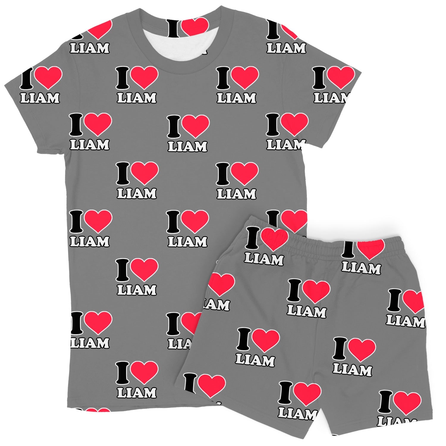 Women's I Heart Name Custom PJs - Shorts Set