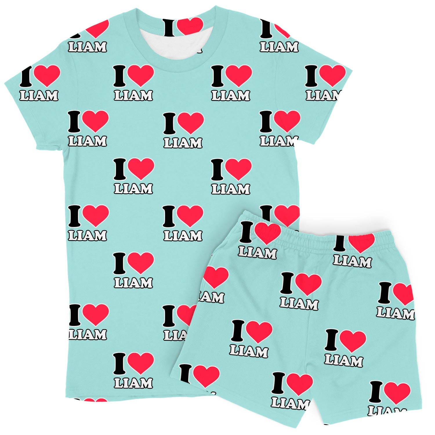 Women's I Heart Name Custom PJs - Shorts Set