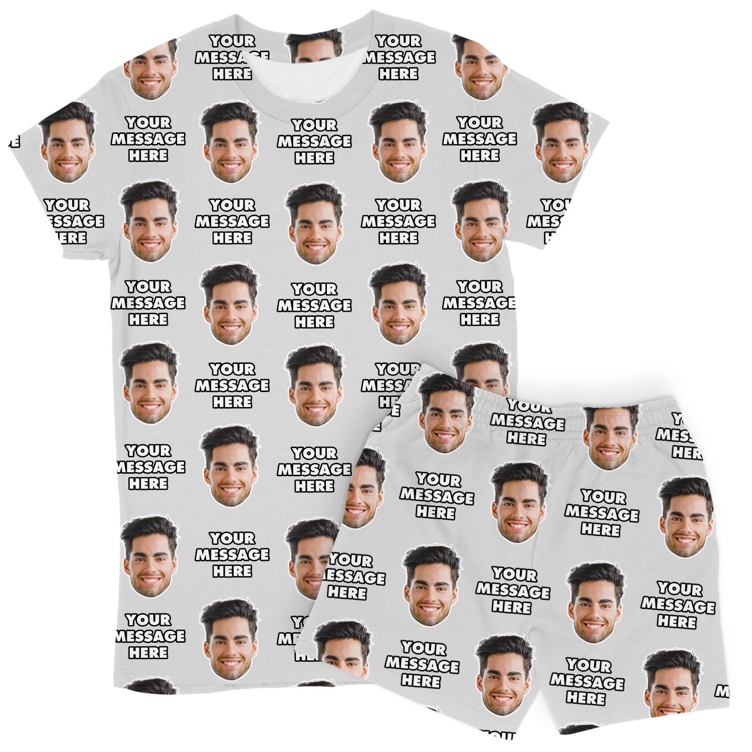Women’s Personalized Message & Face PJs - Shorts Set