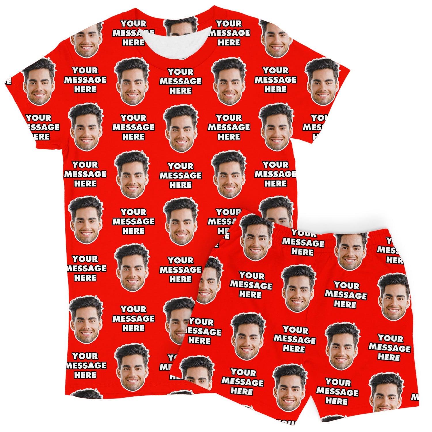Women’s Personalized Message & Face PJs - Shorts Set