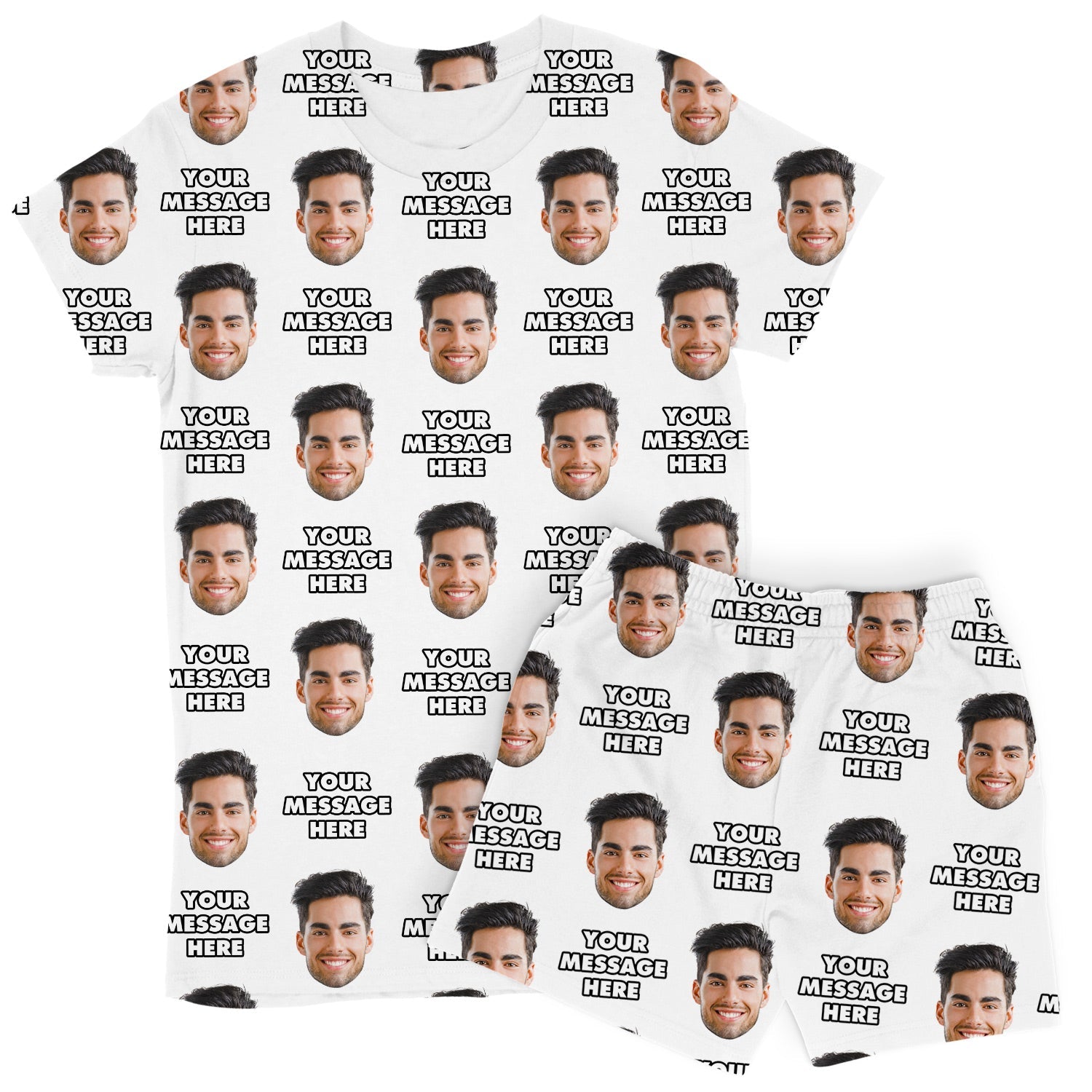 Women’s Personalized Message & Face PJs - Shorts Set