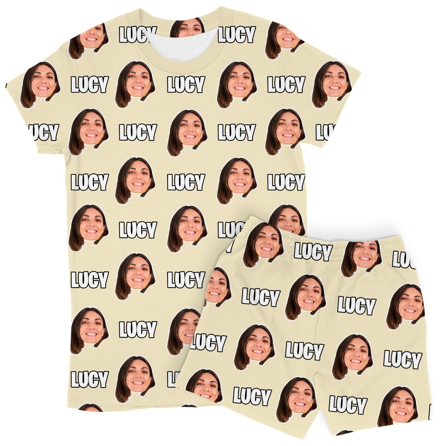 Women's Face & Name Custom PJs - Shorts Set
