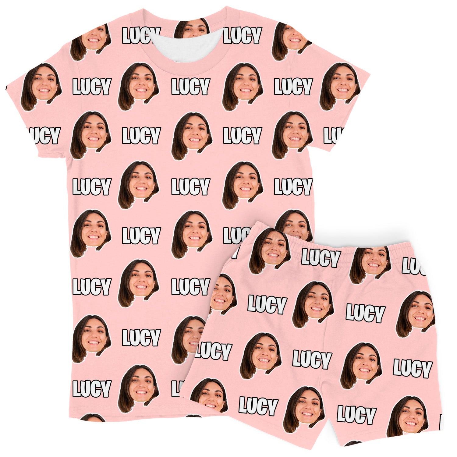 Women's Face & Name Custom PJs - Shorts Set
